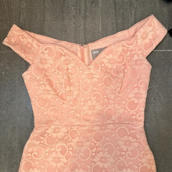 ASOS pink dress worn once perfect for baptism or wedding woman size Us 4/ - Picture 4 of 9